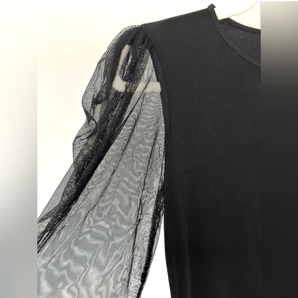 ZARA Seamless Bodysuit with Tulle Sleeves - Picture 2 of 8